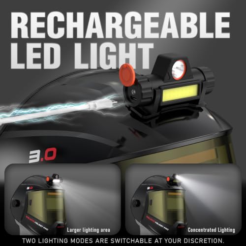 Careta para soldar Yeswelder BW-AR145 con vista lateral LED miniatura 5