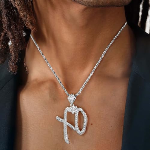 XO Necklace for Men, Gold Necklace Hip Hop Chain with Cubic Zirconia, Iced Out Jewelry, Fashion Statement Necklace, Gifts for Men