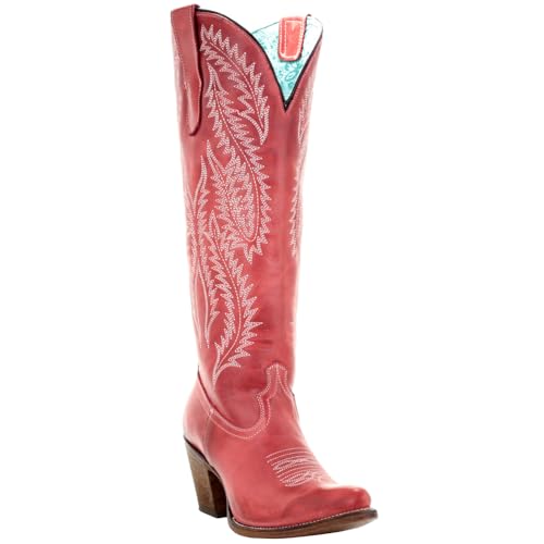 Corral Boots Women's E1318 Rioja Red Embroidered Snip Toe Cowboy Boots2
