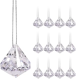 Albert Austin Crystal Hanging | Christmas Tree Decorations | Acrylic Gems | Diamond Crystal Droplet | Wedding Decor | Chandelier Curtain Birthday DIY Christmas Tree | Bauble Ornaments (3x (Pack of 4))