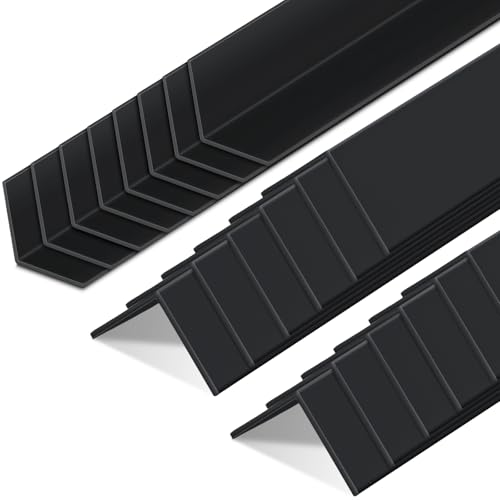 Image of Sasylvia 20 Pcs 1-1 /8 x 48 Inches Wall Corner Protector Guards, Avoid Scratching Scuffs, Black Vinyl Corner Trim Molding, Easy Install & Cleaning for Door Countertop Furniture Cabinet Protection