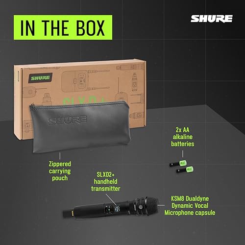 Image of Shure SLXD2+ Handheld Transmitter with KSM8 Capsule
