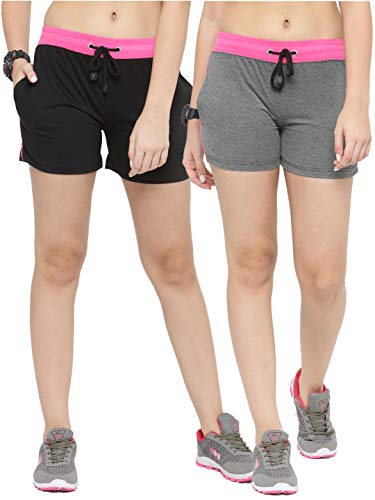 Image of UZARUS Women's Cotton Sports Gym Causal Shorts - Pack of 2