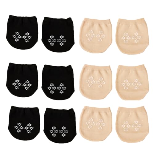 6pairs Toe Topper Socks Liner Half Cover Socks Toe Grip Socks Hidden Toe Topper Liner Socks Seamless Half Socks Front Foot Socks