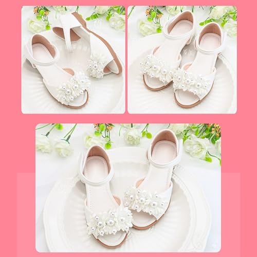 Jazz Shoes for Girls Pearl Flower Leaky Toe Non Slip Sandals Christmas Slippers for Kids3