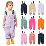 2025 Regenhose Unisex Kinder Wind und Wasserdichte Ohne Träger Matschhose Ungefüttert Regenbundhose Überziehhose Atmungsaktiv Regenlatzhose Regenbekleidung Outdoorhose für Mädchen Jungen 2-7 Jahre