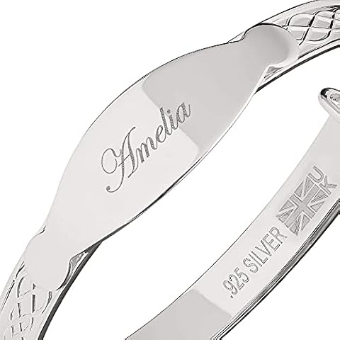 DOLCE VALENTINA Personalised 925 Baby Bangle, Bracelet For Baptism, Christening, Baby Shower, Birthday For Infant 1-3 yrs Cover