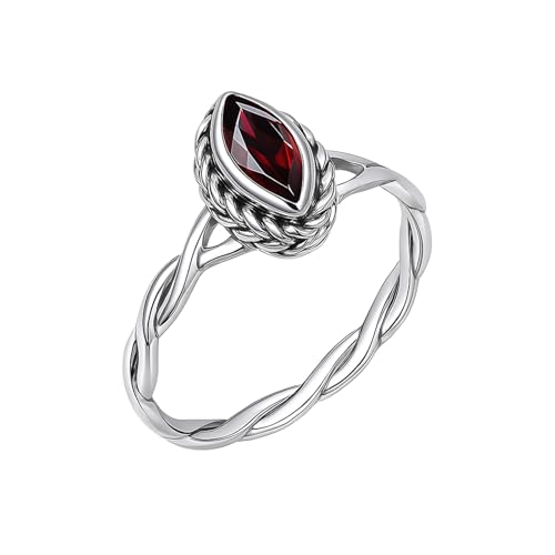 Bague grenat naturel argent 925 fini les bijoux ternes