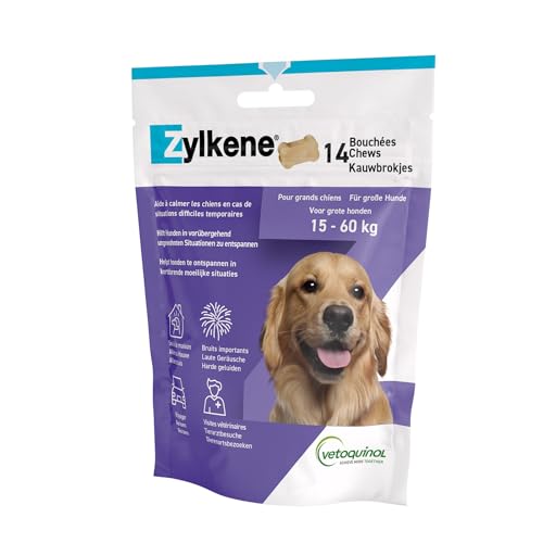 Vetoquinol Zylkene Chews 450 mg | Doppelpack | 2 x 14 Chews | Ergänzungsfuttermittel für Hunde | Kann dabei helfen Hunde in ungewohnten Situationen zu unterstützen