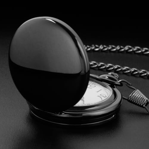 Image of Tiong Smooth Pocket Watch,Personalized Pocket Watch,Customized Watches for Men,Engraved Pocket Watches for Father's Day with Chain