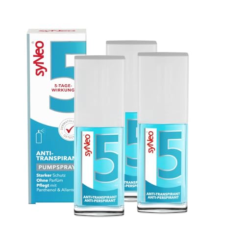 syNeo 5 Antitranspirant Deo Pumpspray 5-Tage-Wirkung gegen starkes Schwitzen Schweiß & Geruch dermatologisch getestet für Damen & Herren Made in Germany 3er Pack (3 x 30 ml)