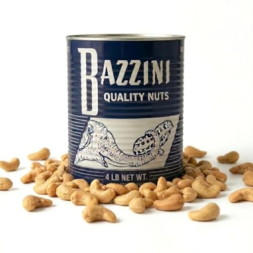 Image of Bazzini Salted Cashews 4lb Bulk Tin, Premium Roasted Cashews with Classic Crunch, Lightly Salted, Gluten Free Snack for Parties, Events, and Everyday Snacking