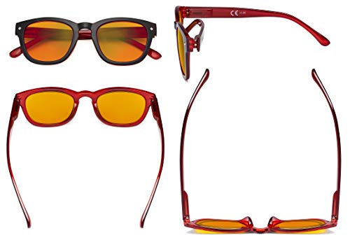 Image of Eyekepper Blue Light Blocking Reading Glasses with Orange Tinted Filter Lens for Sleeping - Anti Blue Ray Computer Readers - Black-Red +0.50