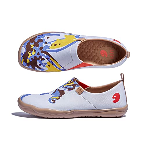 Image of UIN Women's Slip On Shoes Colorful Comfortable Lightweight Art Travel Sneakers Casual Floral Stylish Everyday Loafers
