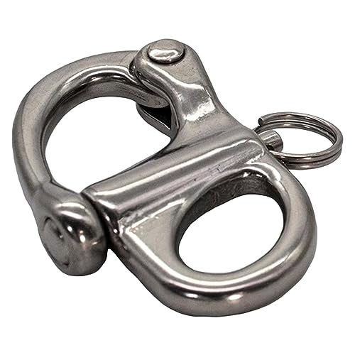 MARINE CITY 316 Grade Stainless Steel Fixed Bail Snap Shackle with Quick Release Pin for Boats - Sailboats (Pack of 1)