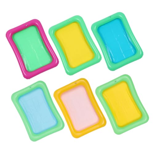 KICHOUSE 6Pièces Bar Service Gonflable pour Événements Plateau de Glace et Salade Accessoire Pratique pour Fête Piscine Traîneau de Boissons Flottant PVC