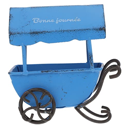 HOMSFOU カート アクセサリー 小道具 ミニ手押し車のおもちゃ 手押し車用浴槽 家庭用カート チラシ cart ブリキクラフト デスクトップ装飾 ピアノ塗装