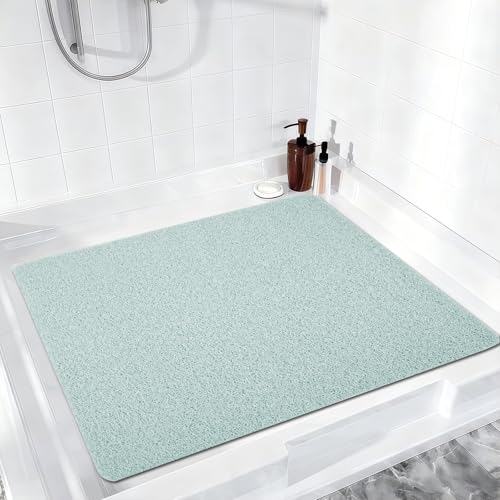 Duschmatte rutschfest, 80 x 80 cm Weich Komfort Sicherheits Badewannenmatte,Badematte mit Ablauflöchern, Antirutschmatte Dusche für Badewanne und Nassbereiche,Nur für Duschkabinen über 90cm Geeignet