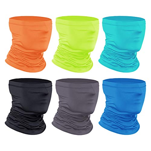 [6-Pack] Neck Gaiter Scarf, Breathable Bandana Cooling Neck Gaiter for Men Women Cycling Hiking Fishing.