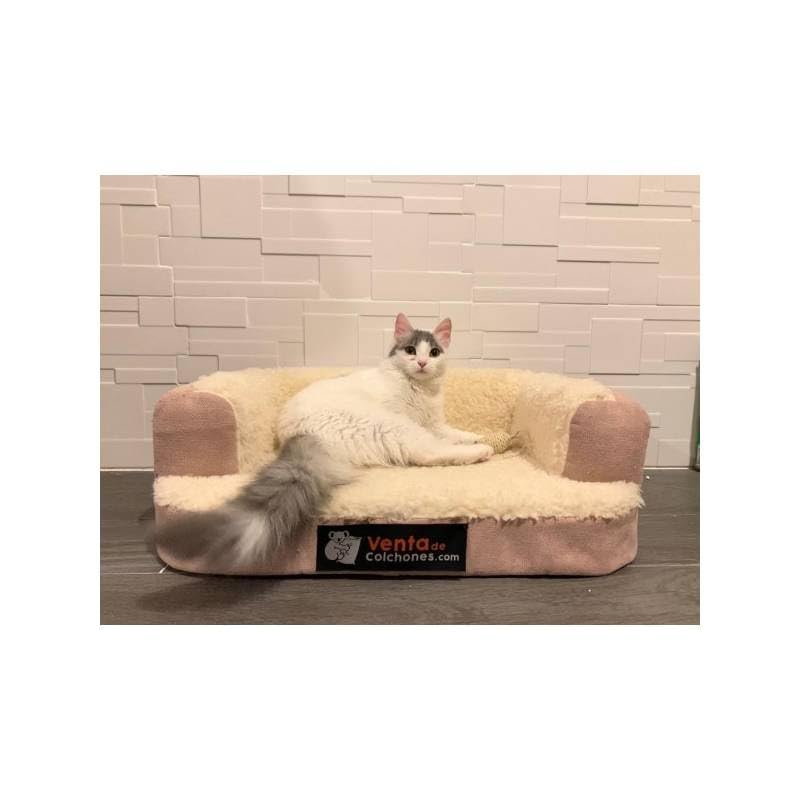 Ventadecolchones - Cama para Gato Desenfundable - Grande: 120 x 75 cm - Loneta Exterior Antimanchas Colorida - 3 cm de Visco + 4 cm de Espuma