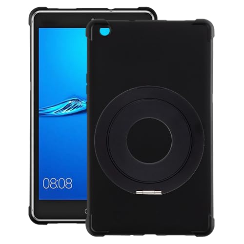 Housse MediaPad M3 Lite 8 CPN-W09 antichoc noire avec support de bureau amovible à poignée