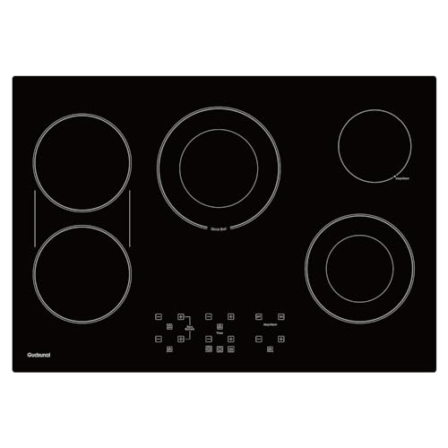 Gudsunal 30 Inch Electric Cooktop 5 Burners, ETL & FCC Certificated, Sync Elements, Keep Warm Setting, 9 Heating Level, Timer, Child Lock & Auto Shutdown, 8000W, Drop-in Electric Stove Top