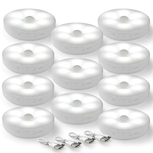 Luz sensor movimiento recargable Luces LED interior armario Lámpara noche batería Iluminación debajo del mostrador Barra inalámbrica en cualquier lugar escalera Despensa Cabi Armario Pasillo Pasillo