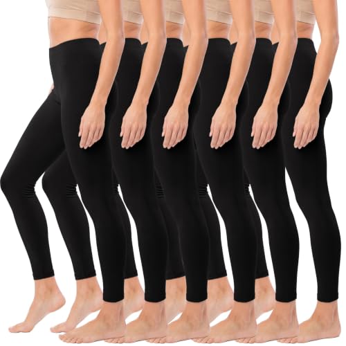 Image of Sexy Basics Womens Ultra Soft Cotton Stretch Full Length Footless Leggings Skinny Pant Tights | Multi Packs & Colors