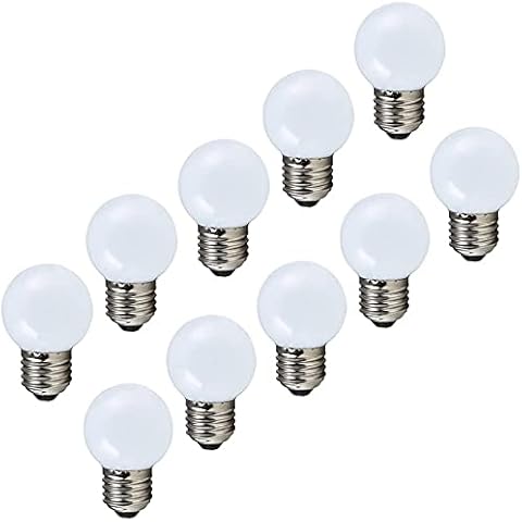 Aiwerttes E27 LED Light Bulb,Colored Bulb 2W LED Golf Ball Bulb, 20W Incandescent Bulb Equilavent, AC220-240V,200 Lumen,3000K Warm White Edison Screw Bulb, Non-Dimmable,10 Packs Cover