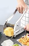 GULKA Commercial Grade French Fry Cutter With 2 Blades, Professional Potato Cutter Stainless Steel, Potato Slicer French Fries, Press French Fries Cutter for Potato Vegetables