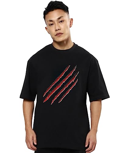 Image of Mens Oversized Printed Half Sleeve Branded Cotton T-Shirt for Mens || Back Printed t Shirts for Men || Oversized t Shirts for Men