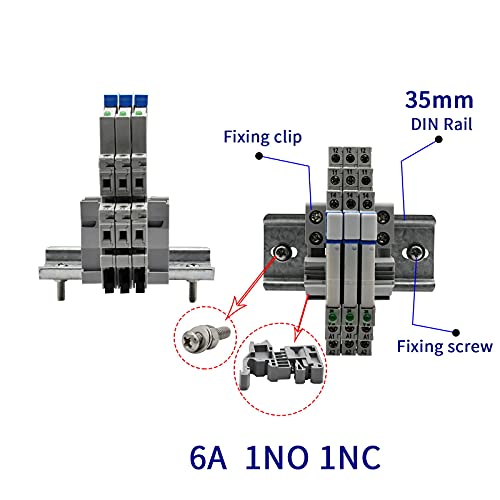 Miniature Power Relay Dc 24V Hf41F/24-Zs 5 Pin 1No 1Nc 6A Spdt With Led Indicator With Socket Base 41F-1Z-C2 With Din Rail Slotted Ul 3Pcs (24Vdc) #TOP2