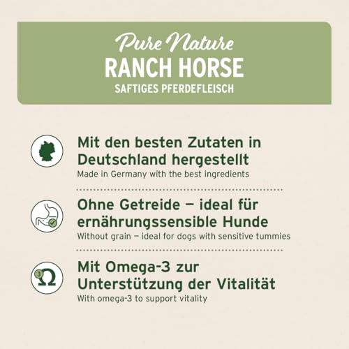 AniForte Hundefutter Nass RanchHorse 6 x 400g – Nassfutter für Hunde, Frisches Pferd mit Gemüse & Früchten, hoher Fleischanteil, Natürliches Hundenassfutter getreidefrei