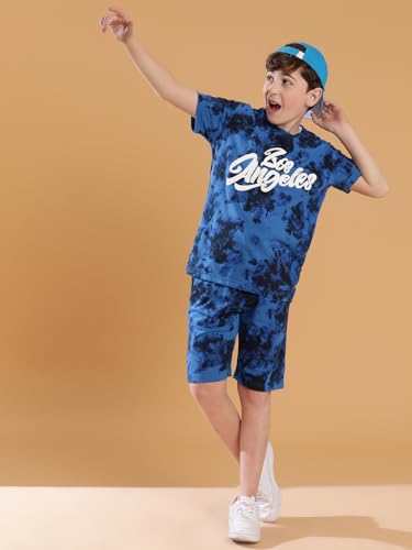 Image of Li'l Tomatoes Boys 100% Cotton Night Suit | Summer T-Shirt & Shorts Sleepwear Set | Soft & Breathable | 7-16 Years