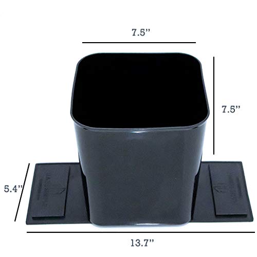 Haussimple Car Trash Can - Spill Proof Plastic Car Garbage Can - Basket Bin Organizer 1.4 Gallon With Stability Flap For Cars And Trucks - Litter Waste Car Trash Cans (Black With Trash Bag) #TOP1