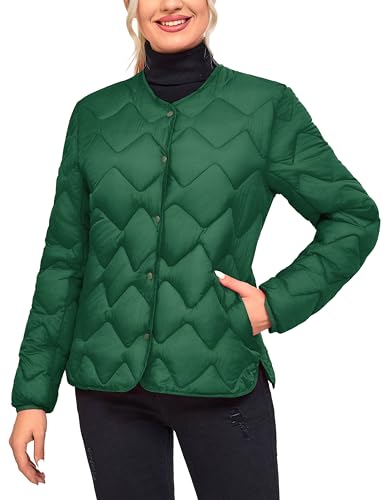 Little Donkey Andy Women's Lightweight Puffer Jacket with Recycled Insulation, Button Down Quilted Coats4