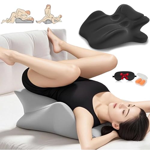 27 Degree Couples Pillow, Arcova Sweet Spot Pillow - 27° Angle Perfect Position, Elevate Intimacy, Arcova for Intimacy Support & Back, Ideal for All Postures, Keep The Passion Going All Night (Black)