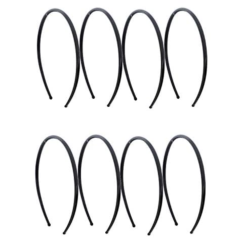 Motique Accessories Thin Plastic Headband - Set of 8-Black Cover
