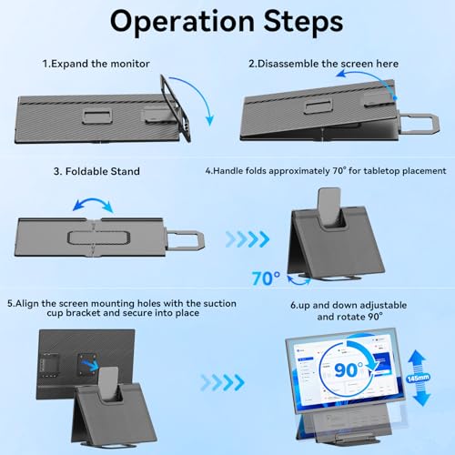 Image of Portable Monitor, 24 inch 1080P FHD 100Hz Laptop Screen Extender, Large Gaming Monitor IPS Display for Laptop, Desktop, MacBook, PS4 /5 with Kickstand VESA Compatible