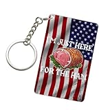 YOMCONECT I'm Just Here For The Ham Fashionable Acrylic Keychain 2x3 In Trendy Key Accessories Style Enthusiasts