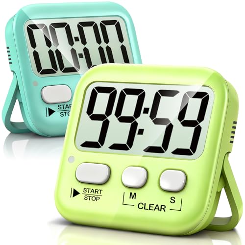 Antonki 2 Pack Digital Timer for Kids, Magnetic Countdown Kitchen
