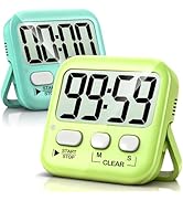 Antonki 2-Pack Kitchen Timer for Cooking, Digital Timer for Kids Teacher Study Classroom, Magneti...