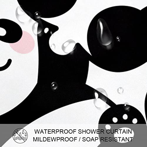 Rideau de douche panda chinois imperméable pour salle de bain zen - 4