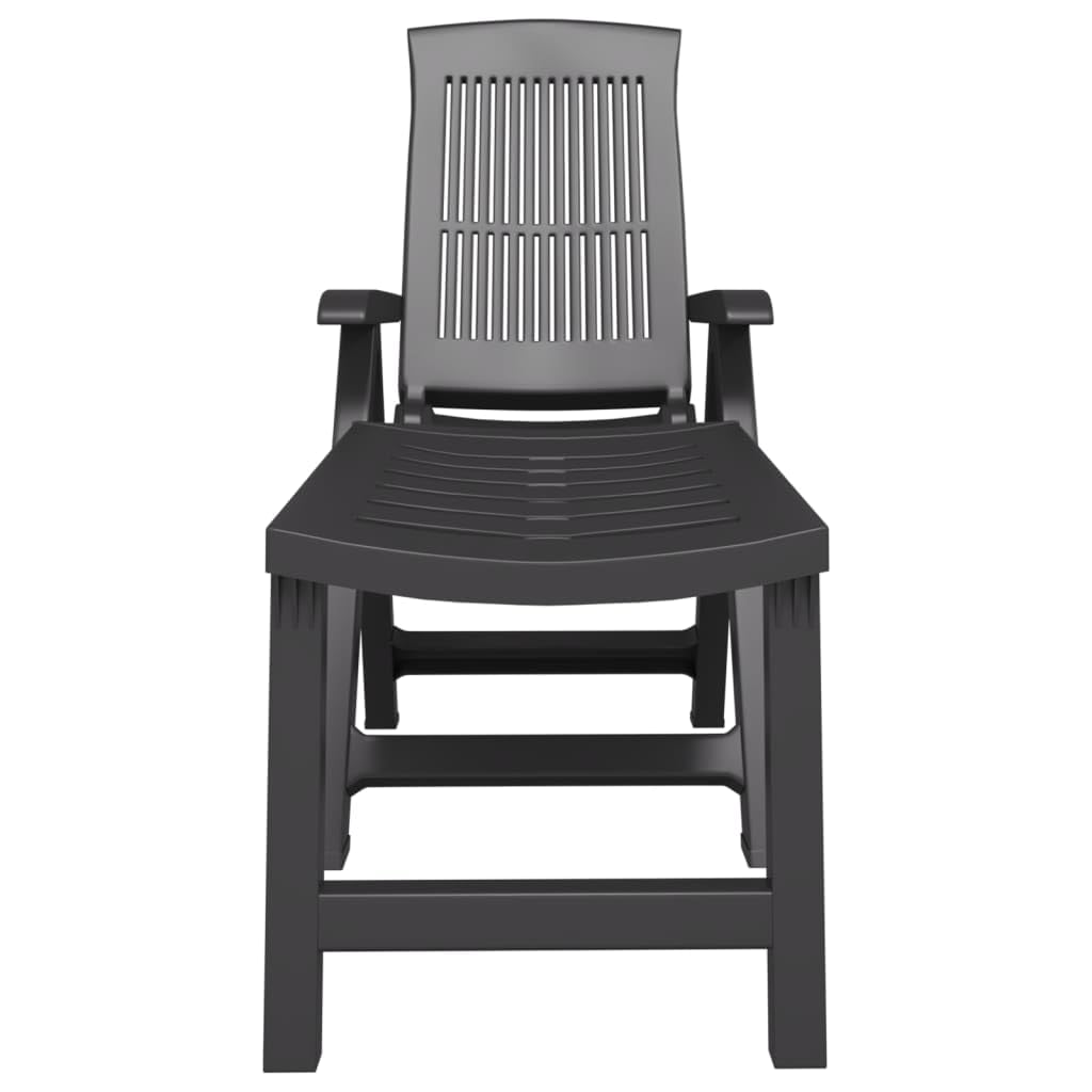 vidaXL Sonnenliege, Gartenliege Klappbar, Relaxliege Verstellbare Rückenlehne, Gartenmöbel Strandliege Liegestuhl, Anthrazit Kunststoff
