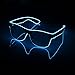 NIWWIN Neon Rave El Wire LED LED Silver Up Eyeglasses Occhiali da Sole Eyewear per Nightclub Wild Rave Party EDM Halloween Feste Feste Partito Trasparente con LED (Blu)