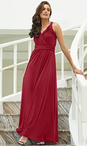Image of KOH KOH Womens Long Sleeveless Flowy Bridesmaid Cocktail Evening Gown Maxi Dress