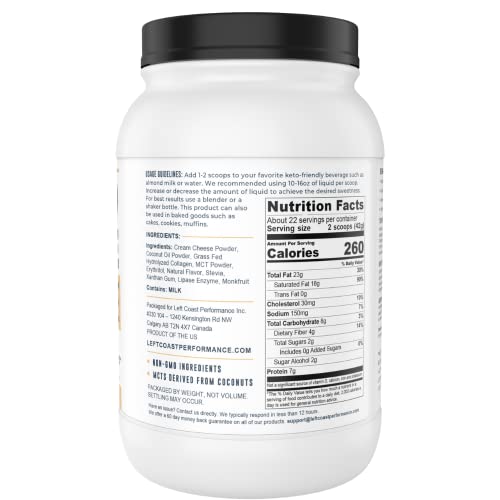 Image of Cheesecake Keto Meal Replacement Shake [2lbs] - Low Carb Protein Powder Shake Mix, High Fat with MCTs, Collagen Peptides and Real USA Cream Cheese