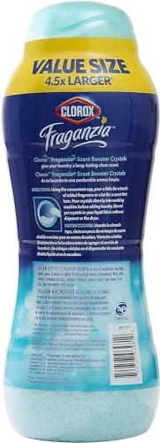 Image of Clorox Fraganzia Laundry Scent Booster Crystals, In-Wash Fragrance Beads for Fresh-Smelling Clothes & Linens, Safe for All Fabrics & Colors, Easy-Pour Bottle, Ocean Scent, 70 Oz - 6 Pack