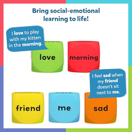 Image of Skillmatics Conversation Cubes for Kids - 8 Wooden Cubes for Social-Emotional Learning, Classroom & Teacher Resources, Communication Skills. Educational Toy & Gift for Ages 4, 5, 6, 7 and Up