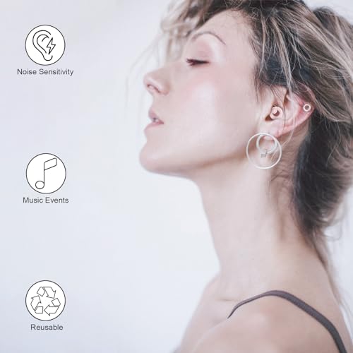 Image of Jayine Ear Plugs for Noise Cancelling Ear Protection EarPlugs for Sleep,Concerts,Work,Study,8 Size Eartips with Small Box,Perfect -30dB Silicone Earplugs for Noise Reduction